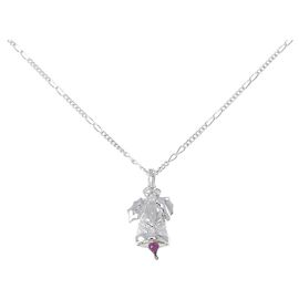 Autre Marque Collier Mouawad en or blanc 18K, rubis et diamants Rouge