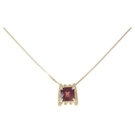 Autre Marque Colar de granada e diamantes Au750 Vermelho