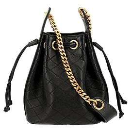 Saint Laurent Borsa a tracolla bucket Cassandra Monogram Quilted Chain Nero
