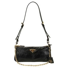Prada Borsa a tracolla in pelle Medium Reedition timbro: OOM Nero