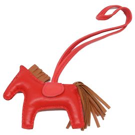 Hermès Charm per borsa Rodeo PM Agneau Milo Swift Hermes Rosso