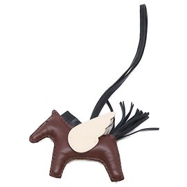 Charm per borsa Hermès K-stamp Agneau Milo x Swift Rodeo Pegasus PM Nero