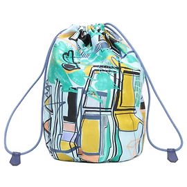 Hermès Bolsa de seda con cordón Hermes Azul