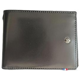 Autre Marque S.T. Dupont Black Leather Bi-fold Wallet Black