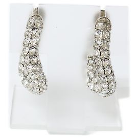 Orecchini Loop in ottone lucido e strass Balenciaga Argento Altro
