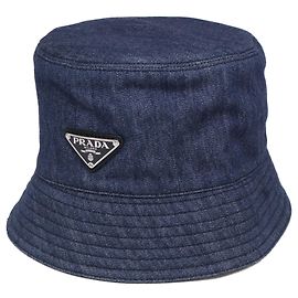 Prada Triangle Denim Bucket Hat Andere