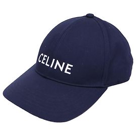 Céline Celine Logo Embroidered Baseball Cap Navy blue