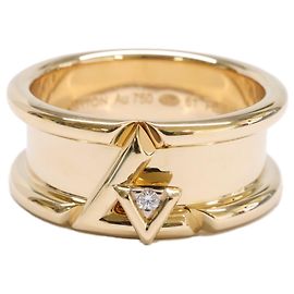 Louis Vuitton 18K Yellow Gold Diamond Band Ring Golden