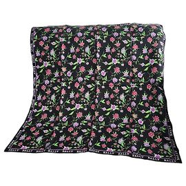 Bally floral print silk scarf Black Pink Green Purple
