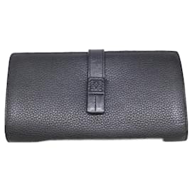 Loewe Black Leather Long Wallet Black