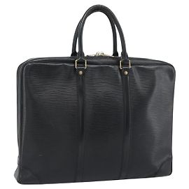 LOUIS VUITTON Epi Porte Documents Voyage Business Bag Black M40321 Auth 194561 Black