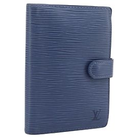 LOUIS VUITTON Epi Day Planner Cover Blue R20055 LV Auth ar14120 Blue