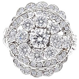 Autre Marque Vintage flower ring in platinum and diamonds Other