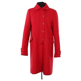 Tara Jarmon Red Wool Coat Red