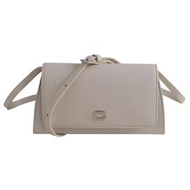 Mini bolsa Carel em couro ecru Cru