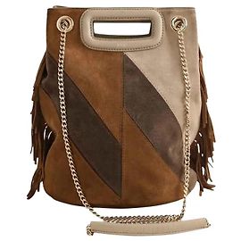 Bolsa de ombro Maje em camurça marrom Marrom