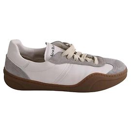 Acne Studios Sneaker aus Leder ecru Roh
