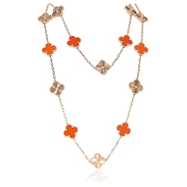 Van Cleef & Arpels Rose Gold Carnelian Vintage Alhambra Necklace Other