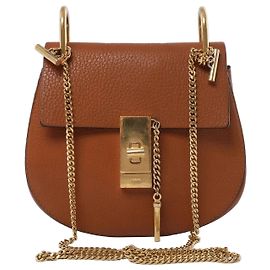 Chloé Bolsa transversal de corrente em couro Chloe Drew marrom Marrom