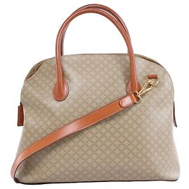 Céline Bolsa de mão 2Way em lona Macadam e couro Celine, bege Bege