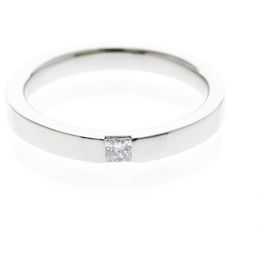 Harry Winston Platin-Ehering mit Diamant Silber