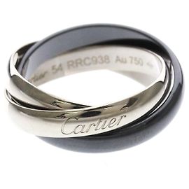 Cartier Trinity Ring in White Gold and Ceramic Silvery