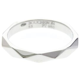Boucheron Faceted Platinum Band Ring Silber