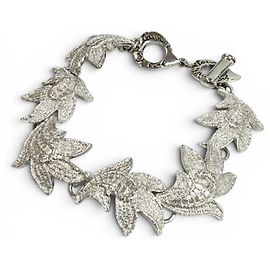 Yves Saint Laurent Herz-Toggle-Armband, rhodiniert Silber