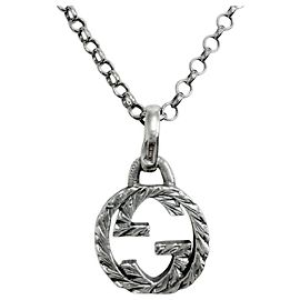 GUCCI 455535 AG925 Collana a catena Arabesque con Interlocking G Argento