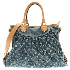 Louis Vuitton Monogram Denim Neo Cabby MM Handbag Blue