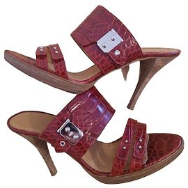 Hermès Alligatorleder Mules Rot