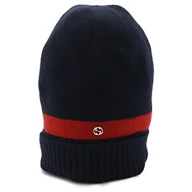 Touca de lã Gucci com logo Interlocking G Azul Outro