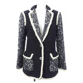 Chanel Jacket Black Beige