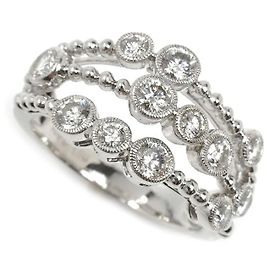 Autre Marque Au750 White Gold Diamond Ring Golden
