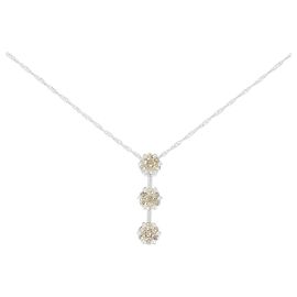 Autre Marque Colar de ouro branco Au750 e diamantes Prata