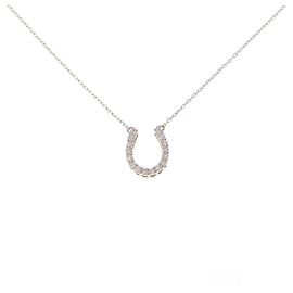 Autre Marque Horseshoe Au750 Diamond Necklace Pink