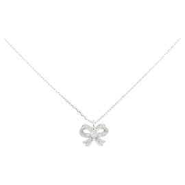 Autre Marque Diamant-Halskette Pt900 Pt850 Silber