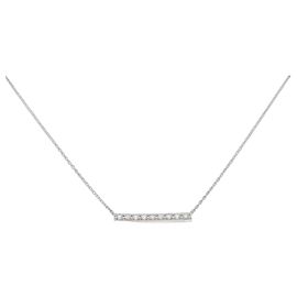 Autre Marque PT900 PT850 Diamond Necklace Silvery