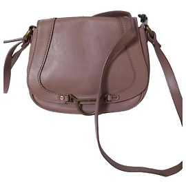 Autre Marque Borbonese Bolsa Tiracolo em Couro Rosa Pó Rosa
