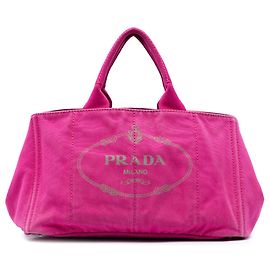Tote en toile Canapa rose avec logo Prada Rose