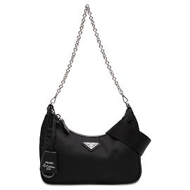 Sac à main Prada Black Saffiano Trimmed Re Nylon Re Edition 2005 Noir