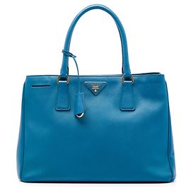 Prada Blue Medium Saffiano Lux Galleria Satchel Blue Turquoise