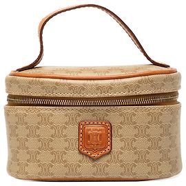Céline Bolsa Vanity Celine Mini Macadam em canvas revestido bege Bege
