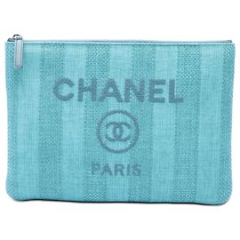 Clutch Chanel Blue Medium Tweed Deauville O Case Blu Altro