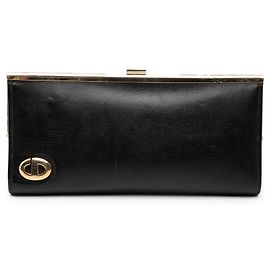 Clutch con struttura in pelle di vitello nera Dior Nero