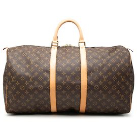 Louis Vuitton Marron Monogram Keepall 55 Marron