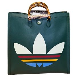 Gucci x Adidas Bolsa Shopper em couro verde Branco Vermelho Azul Verde Amarelo