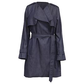 Trenchcoat envelope de denim Diane von Furstenberg em algodão azul marinho Azul Azul marinho