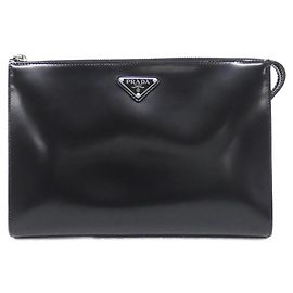 Prada 2VF030 Spazzolato Shoulder Bag Black