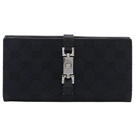 Gucci Jackie GG Canvas Long Wallet Black
